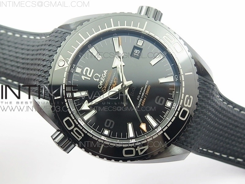 Planet Ocean 45.5mm Deep Black Real Ceramic VSF 1:1 Best Edition on Black Nylon Strap A8906 Super Clone